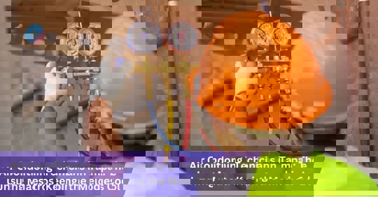 A technician checking an AC unit