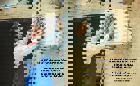 HVAC Contractor maintaining an AC unit.