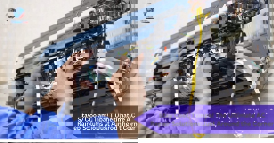 A technician repairing an AC unit