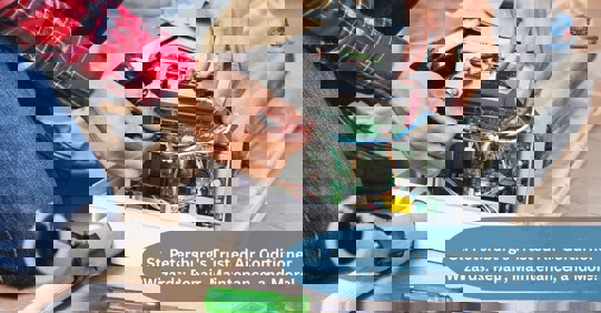 A technician repairing an AC unit