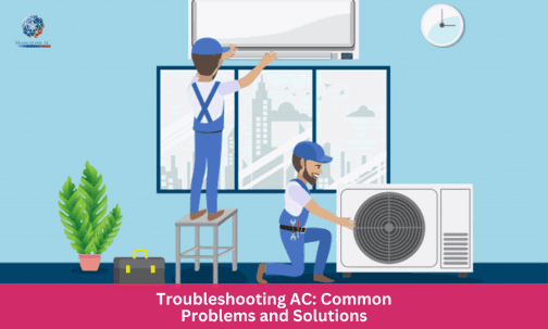 Cartoon of HVAC technicians working on AC units.