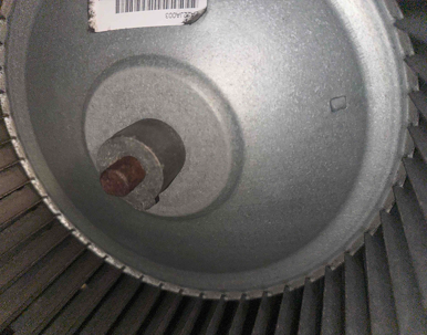 a blower wheel from an HVAC system