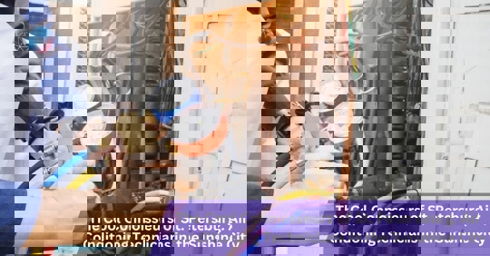 A technician repairing an AC unit